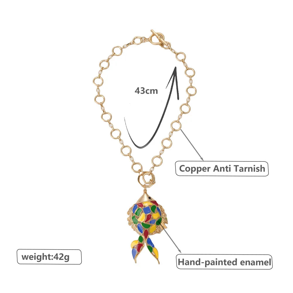 Necklace Fish pendant Aesthetics Jewelry Birthday Present Stainless Steel Charm Chain Beautiful accessories