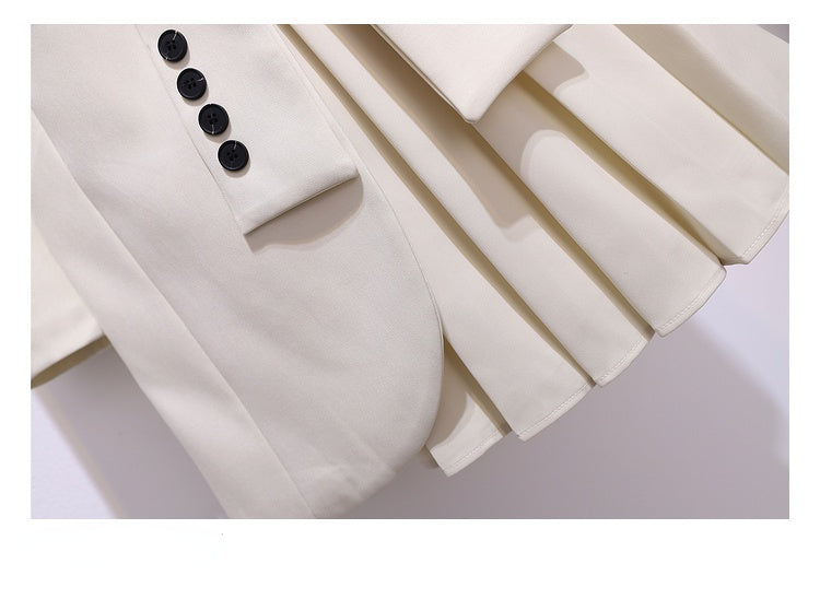 Blazer Women 2025 Spring New Fashion Women Clothing Suit Skirt Jacket Belt Waist Slim Suit Women Blazer Long Coat Black Blazers
