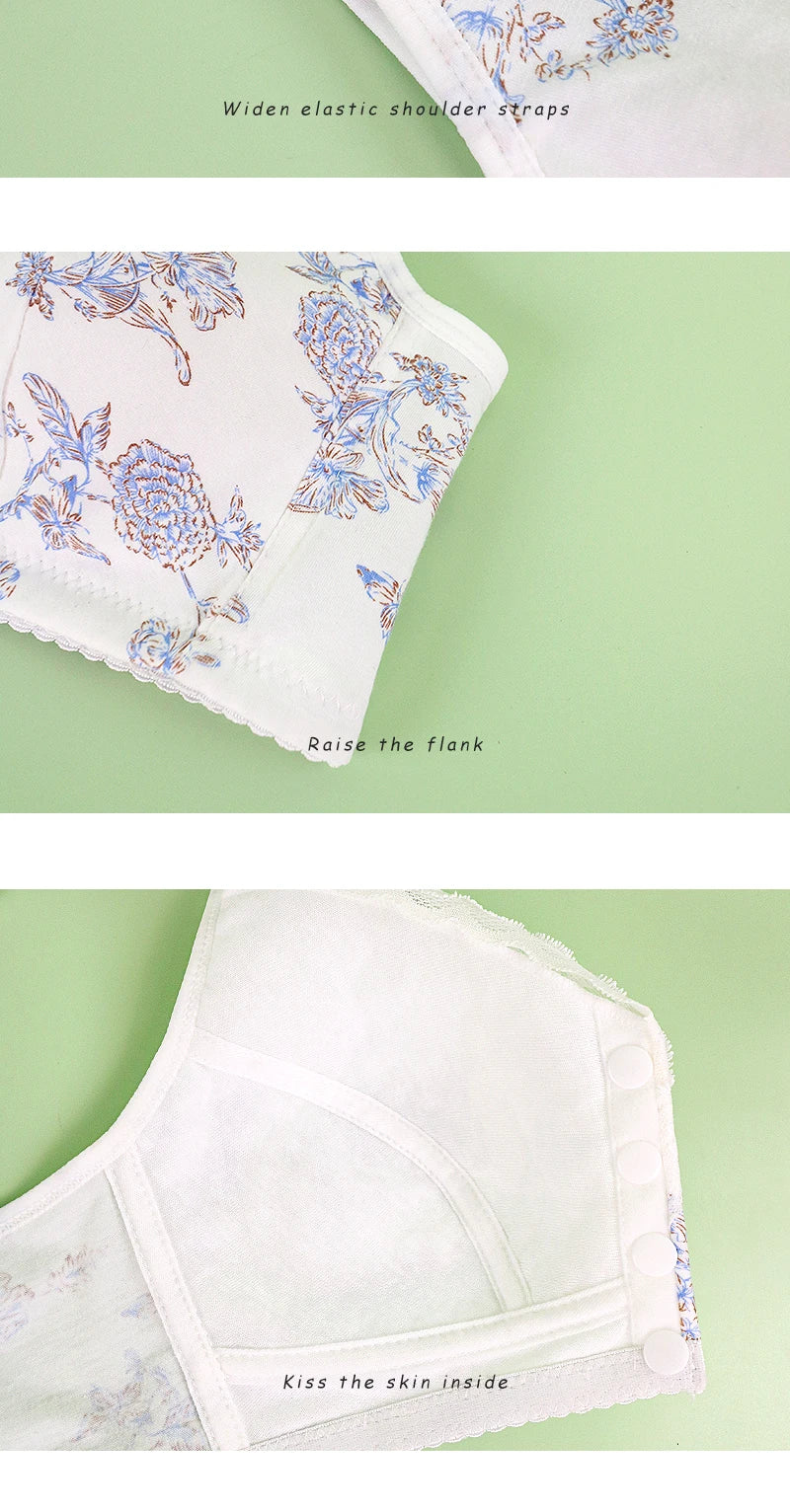 Bra Cotton Women Wire Free Bras Front Closure Brassiere Female Confortable Underwear Big Size 52BC 50BC Cup