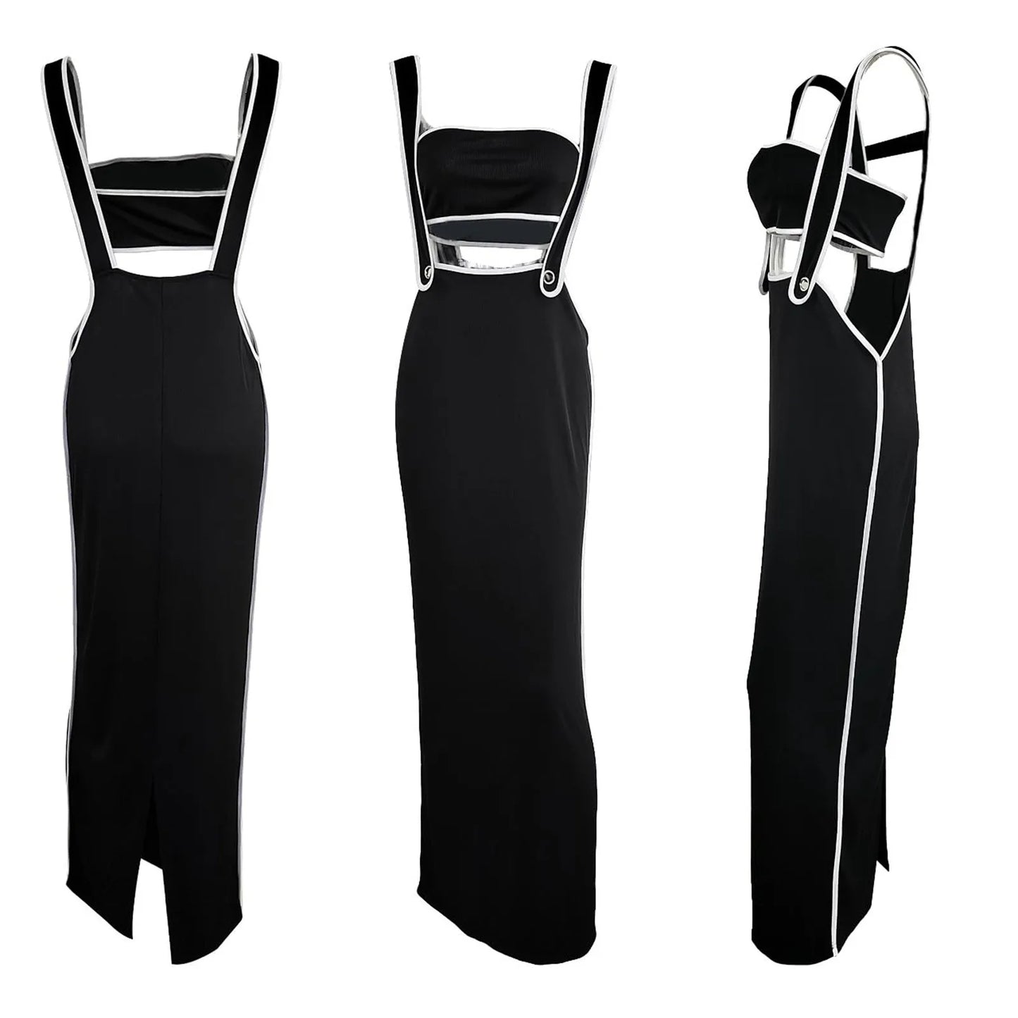 dresses for women One-piece dress design Personality and fashion Sexy Bodycon Tube Crop And Slit Maxi Suspender Skirt vestidos