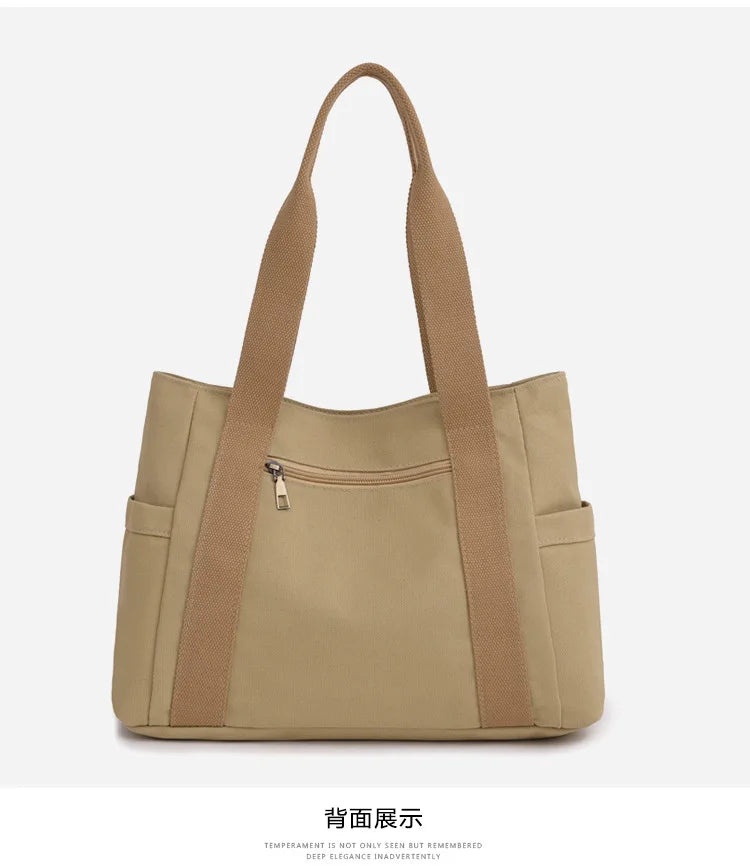 Women's handbag Fashionable Women's Canvas Top-Handle Bag for Daily Commuting and College Style Student Outfit Shoulder Bag