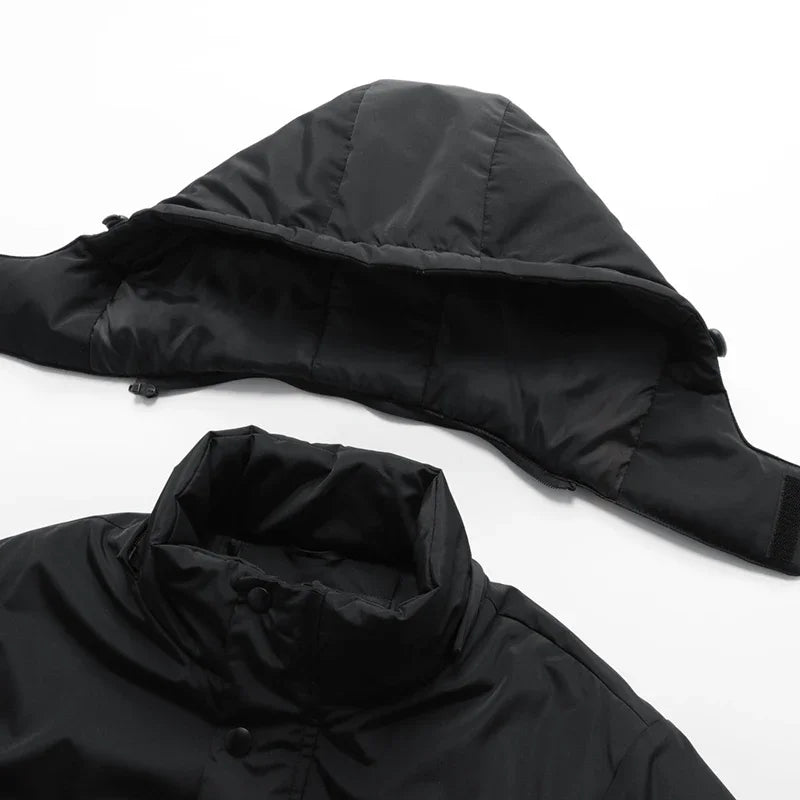 Winter Jacket 3 1-in -1 Removable 2-piece Set Mens Retro Long Warm Padded Jacket Snow Waterproof Thick Hooded Windbreaker Parkas