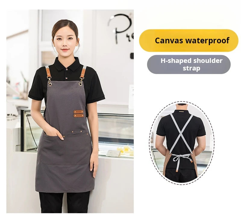 Apron For Kitchen Women Waiter Uniforms Cook's Clothes Man Food Service Philippines For Chef Fartuch Kuchenny Delantal Camarero