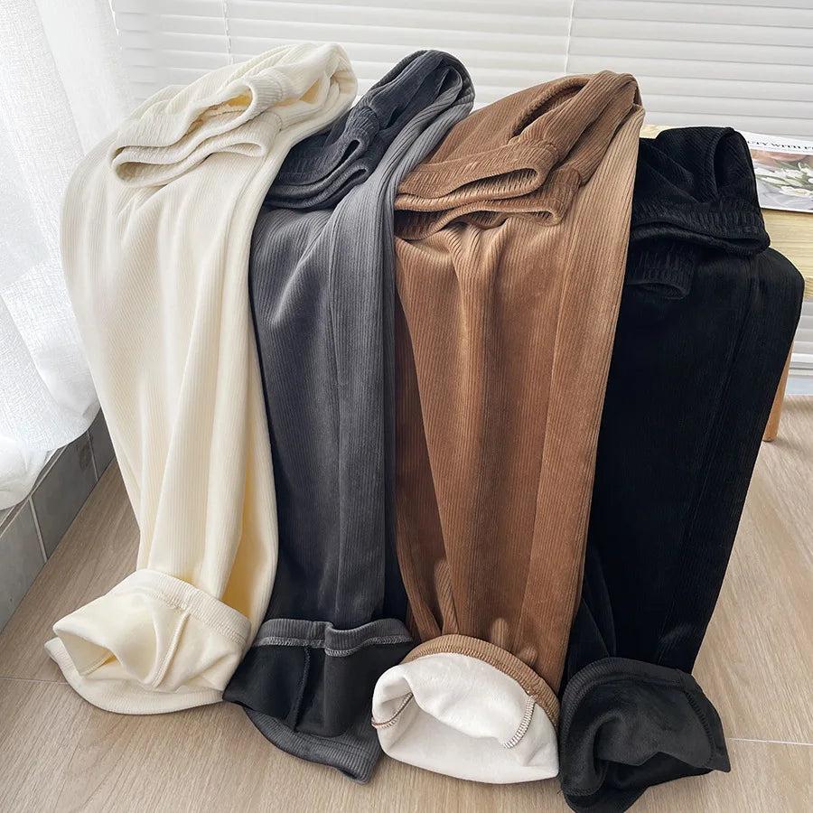 Wide-leg Trousers Women Autumn Winter 2025 New High Waist Draping Straight Tube Casual Versatility Floor Straight leg pants