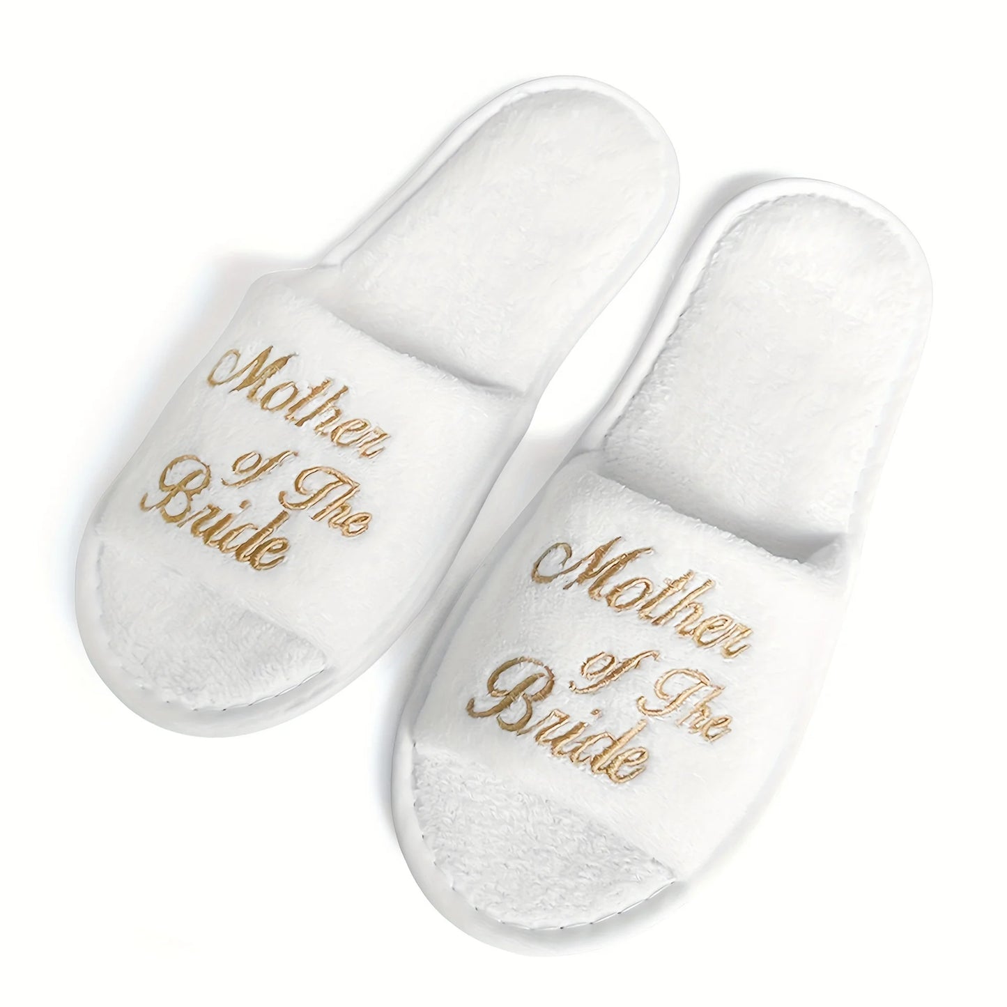 Bridal Party Slippers Set, With Embroidery, Lightweight Cozy Soft Sole Flats, for Brides, Bridesmaids, Guests & Bachelorettes