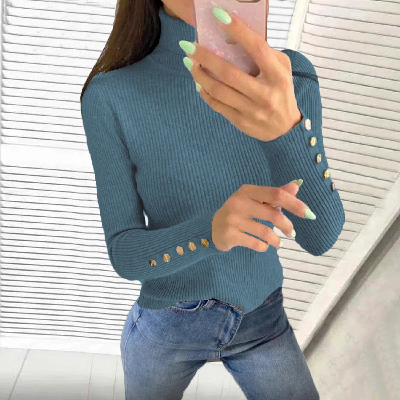 Elegant Sweaters Woman Sueter Negro Sueter Feminino Women's Autumn High Neck Pullover Knitted Sweater New  Tops Mujeres Juvenil