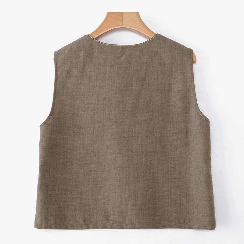 ZANZEA Outerwear 2025 Fashion Women Vests Thin Coats Sleeveless Casual Loose Solid Color Elegant Streetwear Summer Buttons Shirt