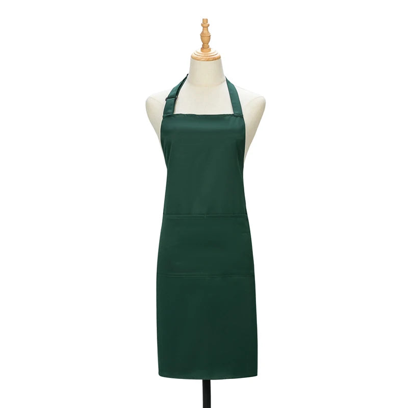 Women's Kitchen Apron for Woman Men Chef Work Apron for Grill Restaurant Bar Cafes Beauty Nails Studios Cleaning Smock
