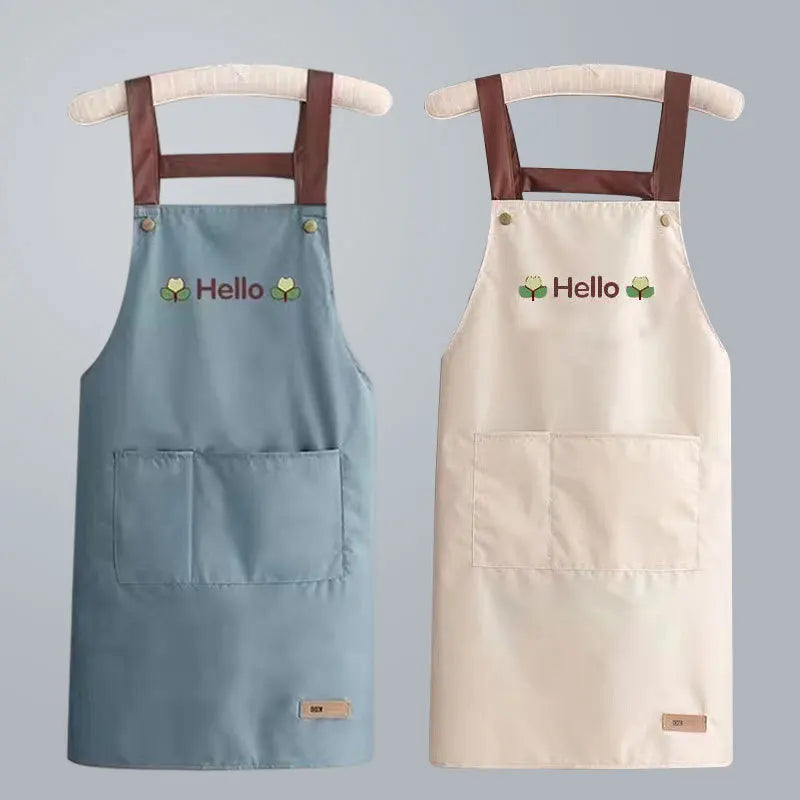Kitchen Apron Waterproof Oilproof Convenient Pocket Chef Cooking Apron Men Women Barista Manicurist Work Aprons Waiter Uniform