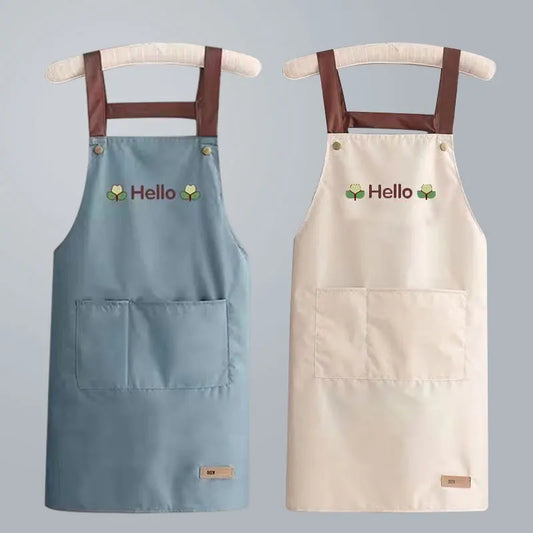 Kitchen Apron Waterproof Oilproof Convenient Pocket Chef Cooking Apron Men Women Barista Manicurist Work Aprons Waiter Uniform