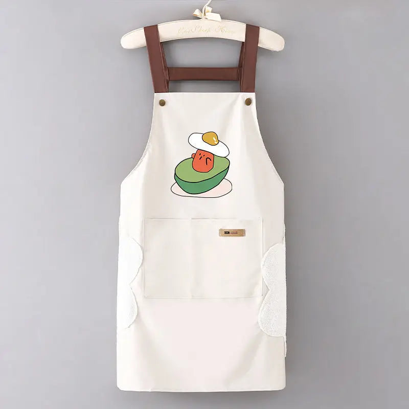 Kitchen Aprons for Woman Men Chef Work Apron for Grill Restaurant Bar Shop Cafes Beauty Nails Studios Uniform Avocado Lemon