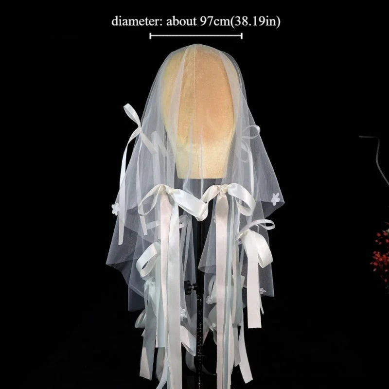 Stylish Versatile Bridal Veils Bow Tulle Bride Head Gauze Fairy White Wedding Headwear Bride Accessories