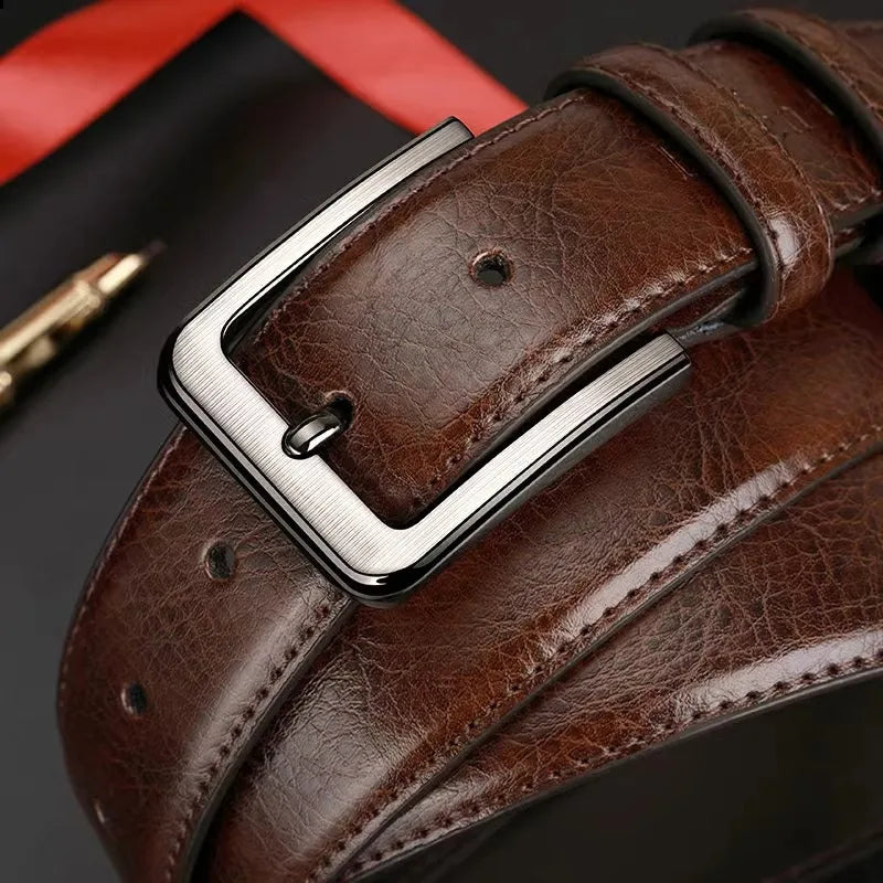 Belt Men's High-End Belt Trendy Men's Belt Fashion Versatile Cross-border Business Belt Pin Buckle