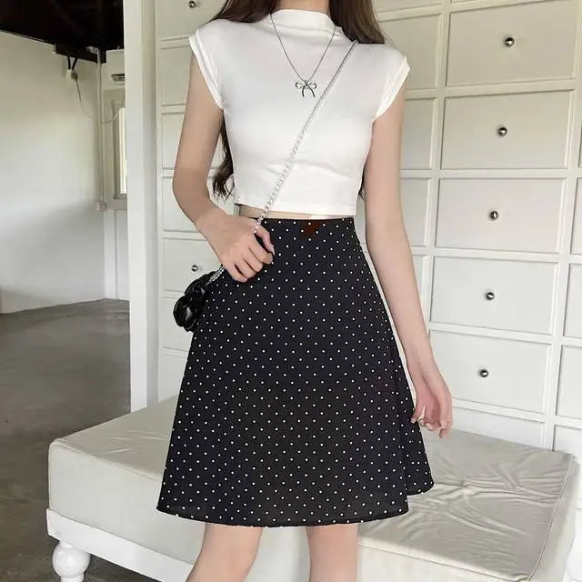 Skirts For Women High Waist Midi Woman Skirt Red Chic And Elegant Summer 2025 Streetwear Trend Stylish Modest Y2k Vintage Luxury