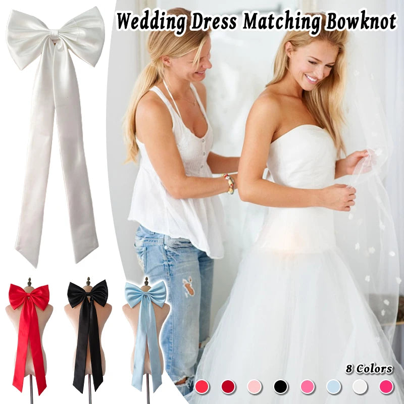 1PC Bride Wedding Bow with Pin Bride Gown Matching Accessorie Detachable Bowknot DIY Handmade Bowknot Dress Accessories