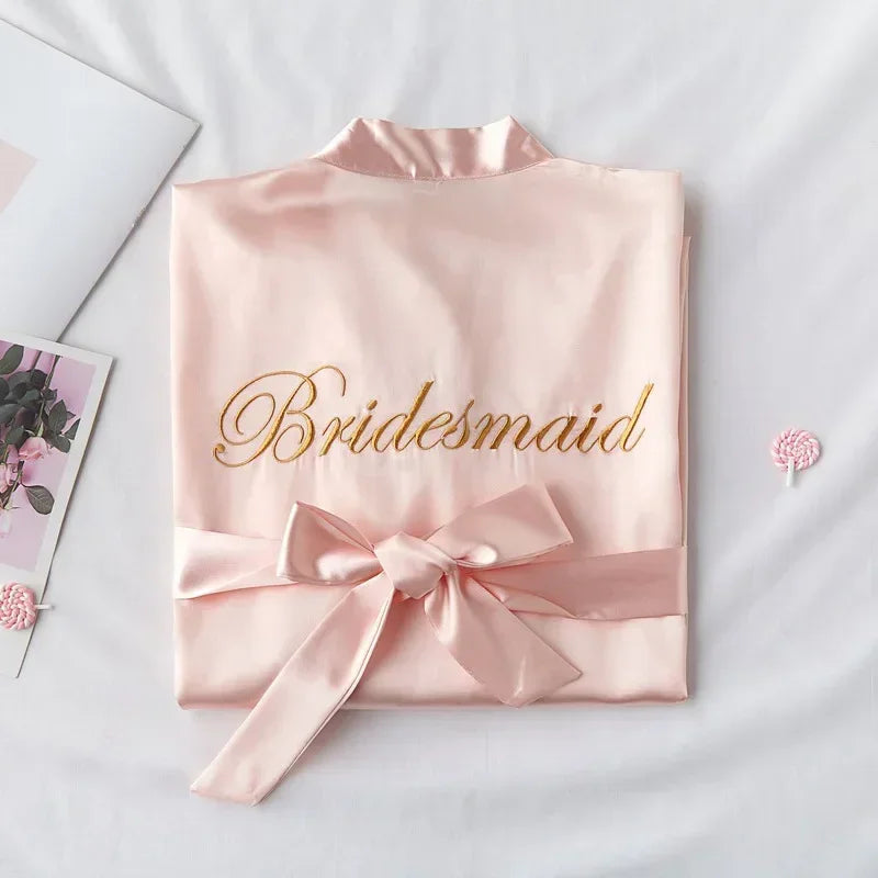 Bride To Be Dressing Gown Bridesmaid Bathrobe Team Bride Robe Wedding Decoration Bridal Shower Hen Bachelorette Party Decor