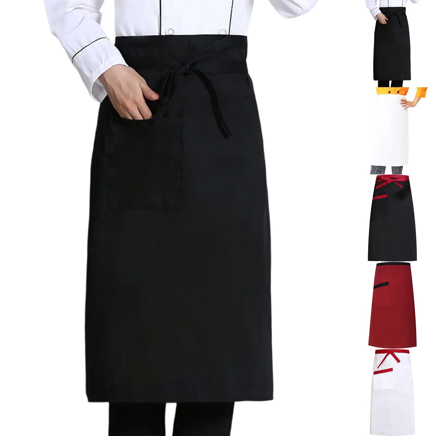 Black Men Kitchen Apron Striped Chef Cleaning Accessories Women Useful Cooking Grid Adjustable colorful apron catering