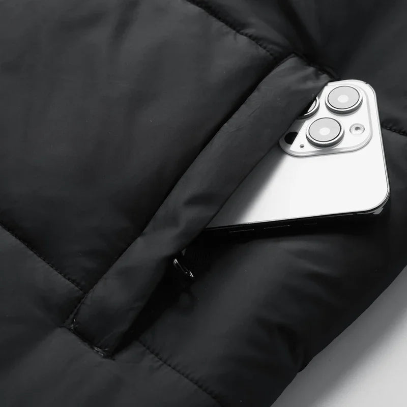 Winter Jacket 3 1-in -1 Removable 2-piece Set Mens Retro Long Warm Padded Jacket Snow Waterproof Thick Hooded Windbreaker Parkas