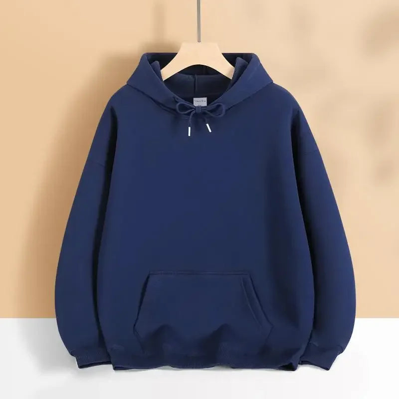 Sweater Loose Men's and Women's New Casual Solid Color Thickened Coat Autumn and Winter Hooded Sweater Simple