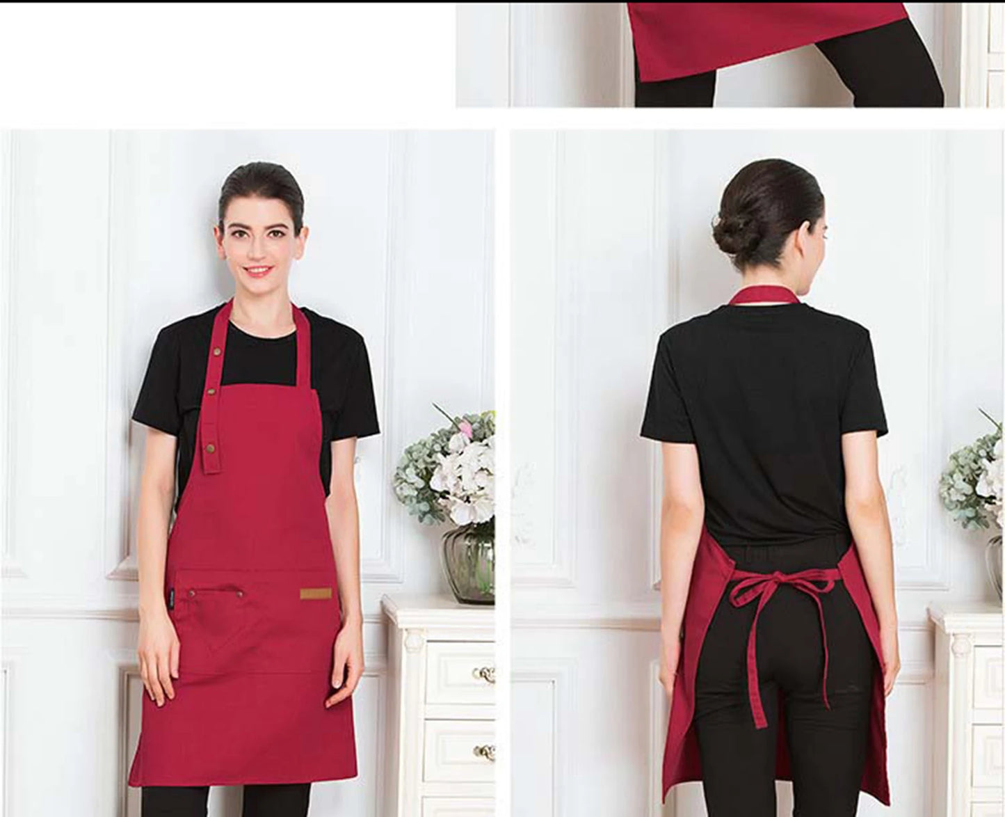 Kitchen Apron New Fashion in Cuisine: Male Chefs, Barbecues, Bars, Cafes, Beauty and Nail Studio Waterproof and Anti Fouling