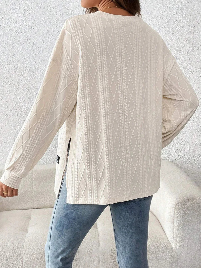 Pregnant Women Clothing Tees Maternity Clothes Pregnant Women Wear Round Neck Long Sleeve Monochrome Daily Leisure T-shirt