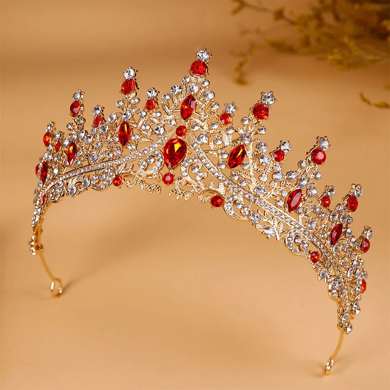 Bridal Headwear - A Golden Lady Fashion Wedding Crown, Rhinestone Classic Princess Tiaras