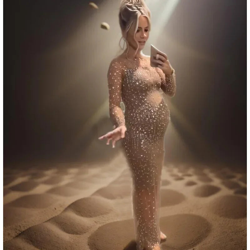Sparkly Wedding Dresses maternity dresses photoshoot vestidos para embarazadas платье для беременных baby shower