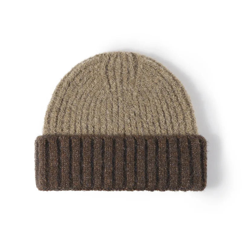 women hats autumn winter beanies knitting bicolor cute winter hats for women