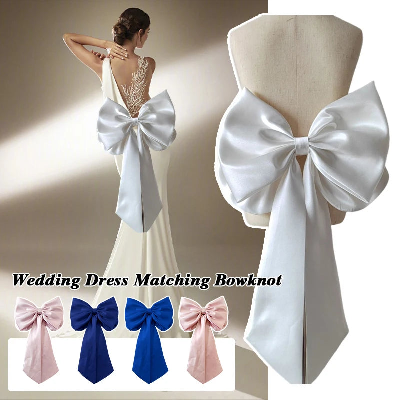 1PC Bride Wedding Bow with Pin Bride Gown Matching Accessorie Detachable Bowknot DIY Handmade Bowknot Dress Accessories