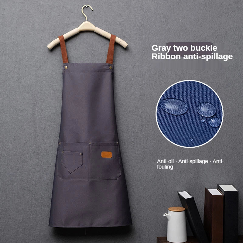 New Fashion Kitchen Aprons for Woman Men Chef Work Apron for Grill Restaurant Bar Shop Cafes Beauty Nails Studios Uniform