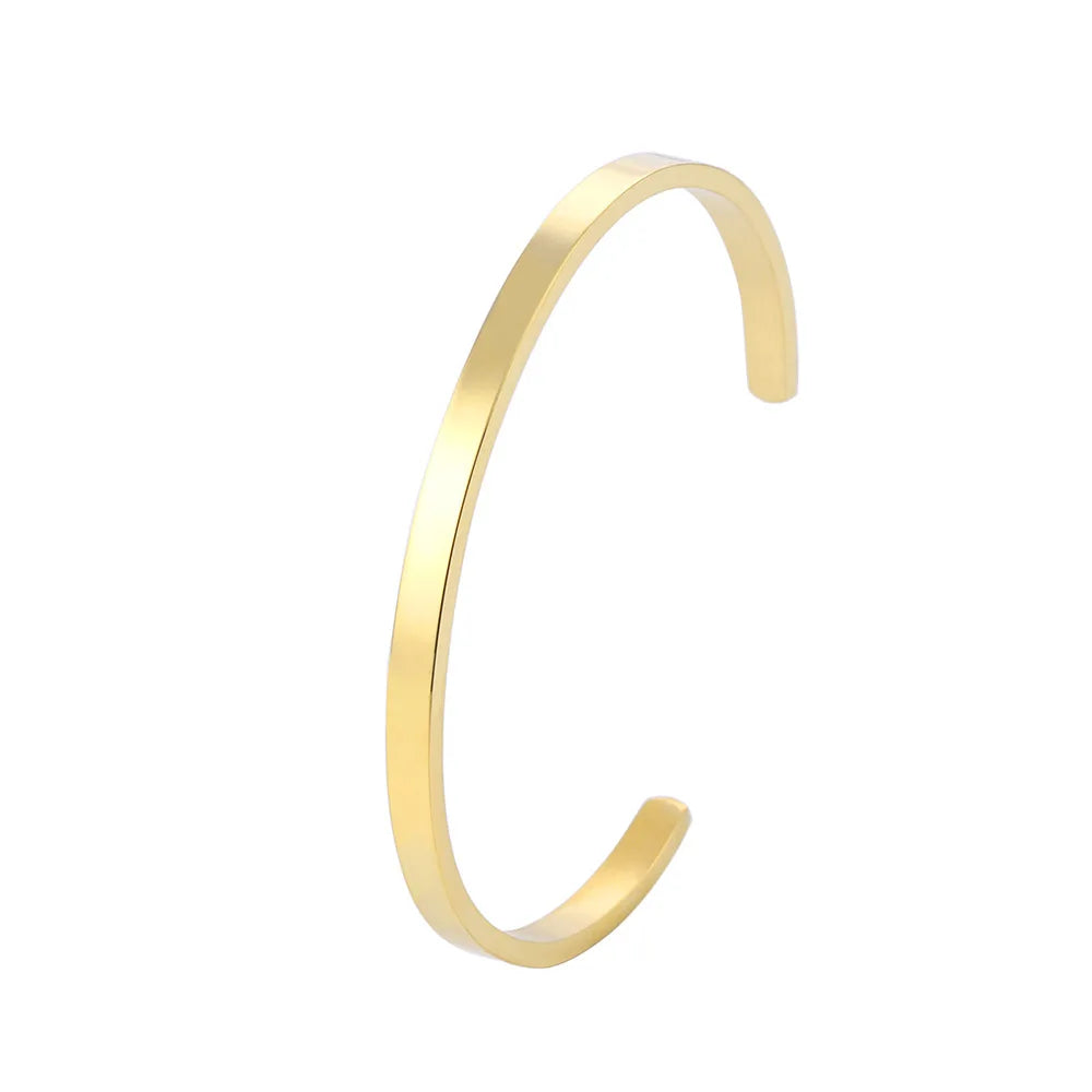 Fashion Bangles for Women Men Trendy Stainless Steel Metal Bracelets Punk Gold Color Bohemian Jewelry Accessories Gift Wholesale