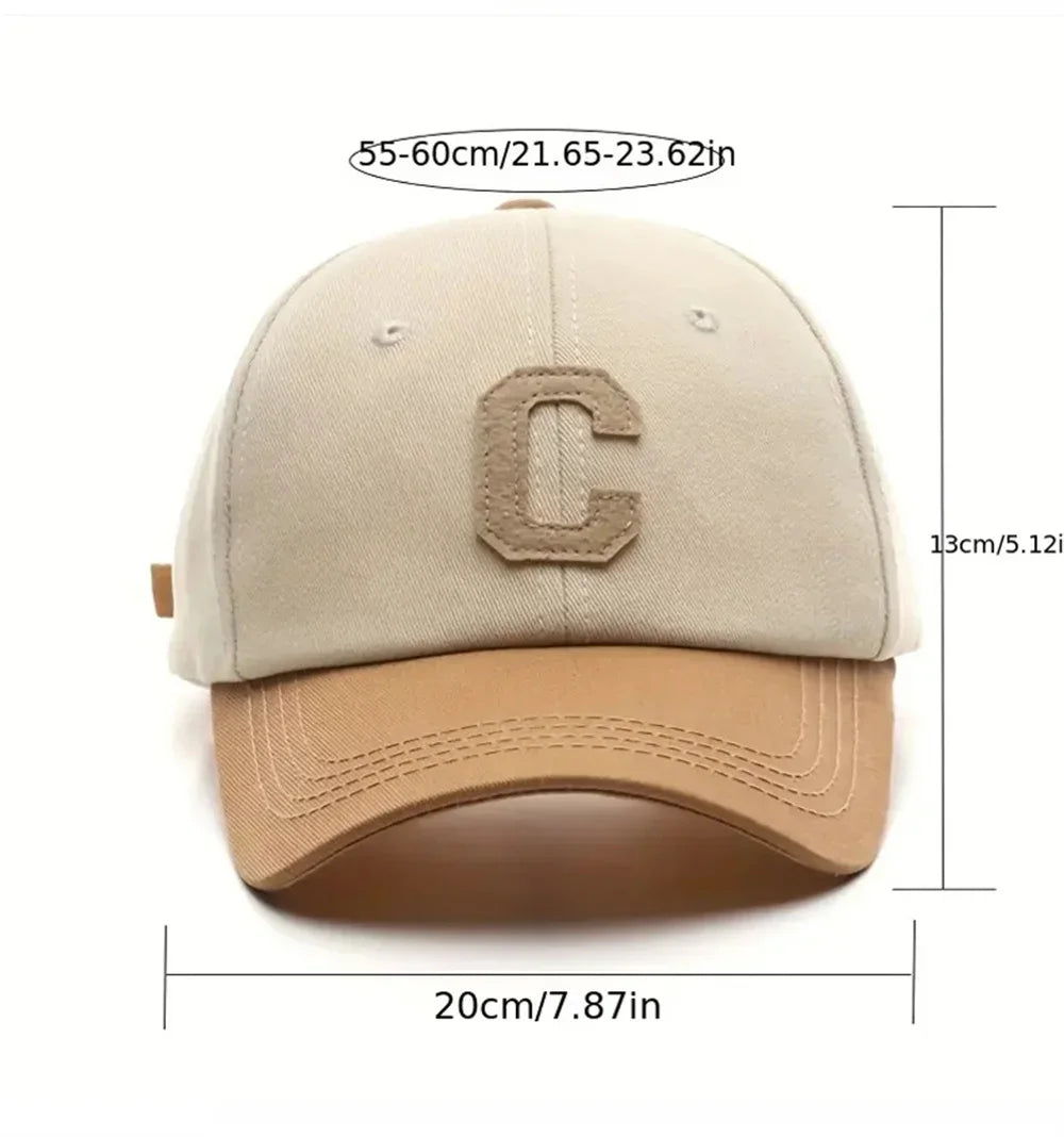 Baseball Cap for Women and Men Hat Fashion Letter C Patch Hat Summer Sun Visors Caps Color Block Design for Casual Wear