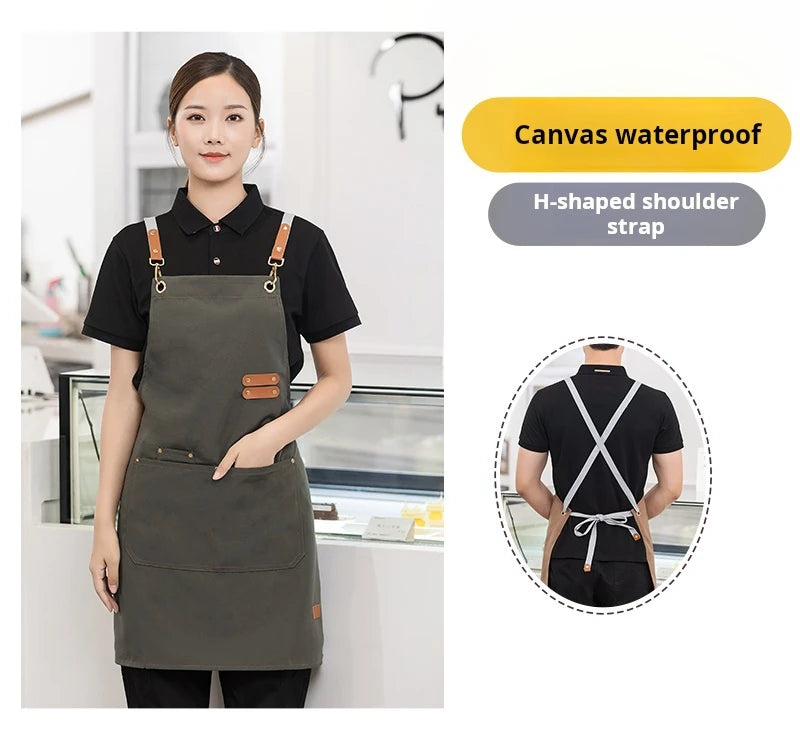 Apron For Kitchen Women Waiter Uniforms Cook's Clothes Man Food Service Philippines For Chef Fartuch Kuchenny Delantal Camarero
