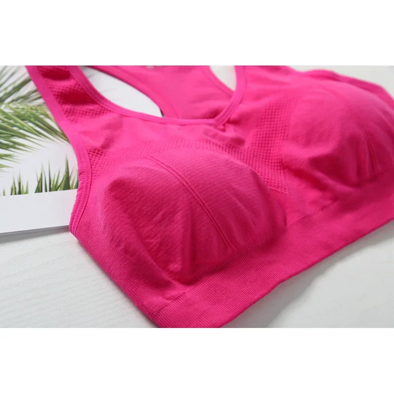 Women Sports Bra Top Push Up Fitness Bra Underwear Sport Tops Breathable Running Vest Gym Active Bras Seamless Yoga Bra
