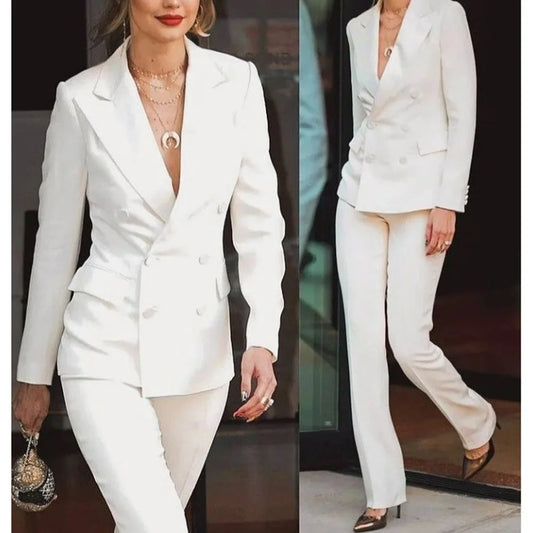 Women's suit 2-piece jacket pants size XS-6XL casual fashion double-breasted jacket wedding party elegant and stylish