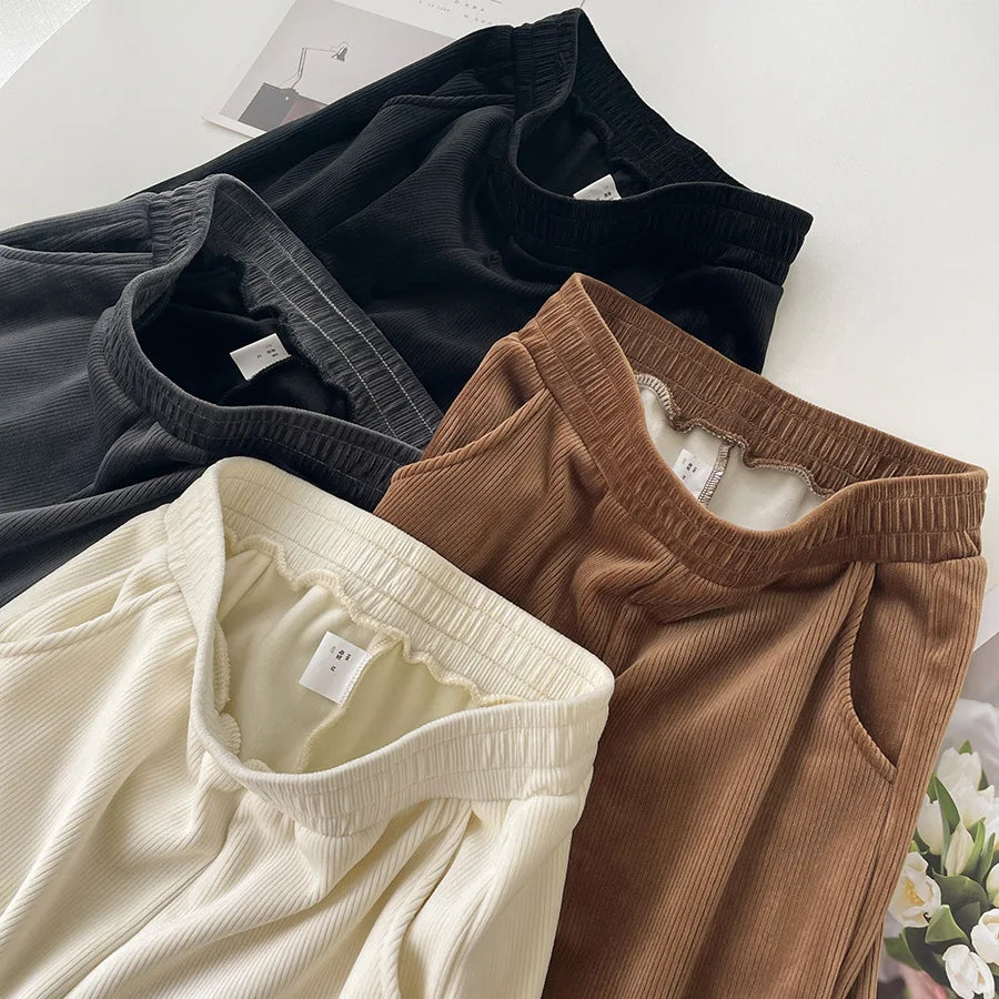 Wide-leg Trousers Women Autumn Winter 2025 New High Waist Draping Straight Tube Casual Versatility Floor Straight leg pants
