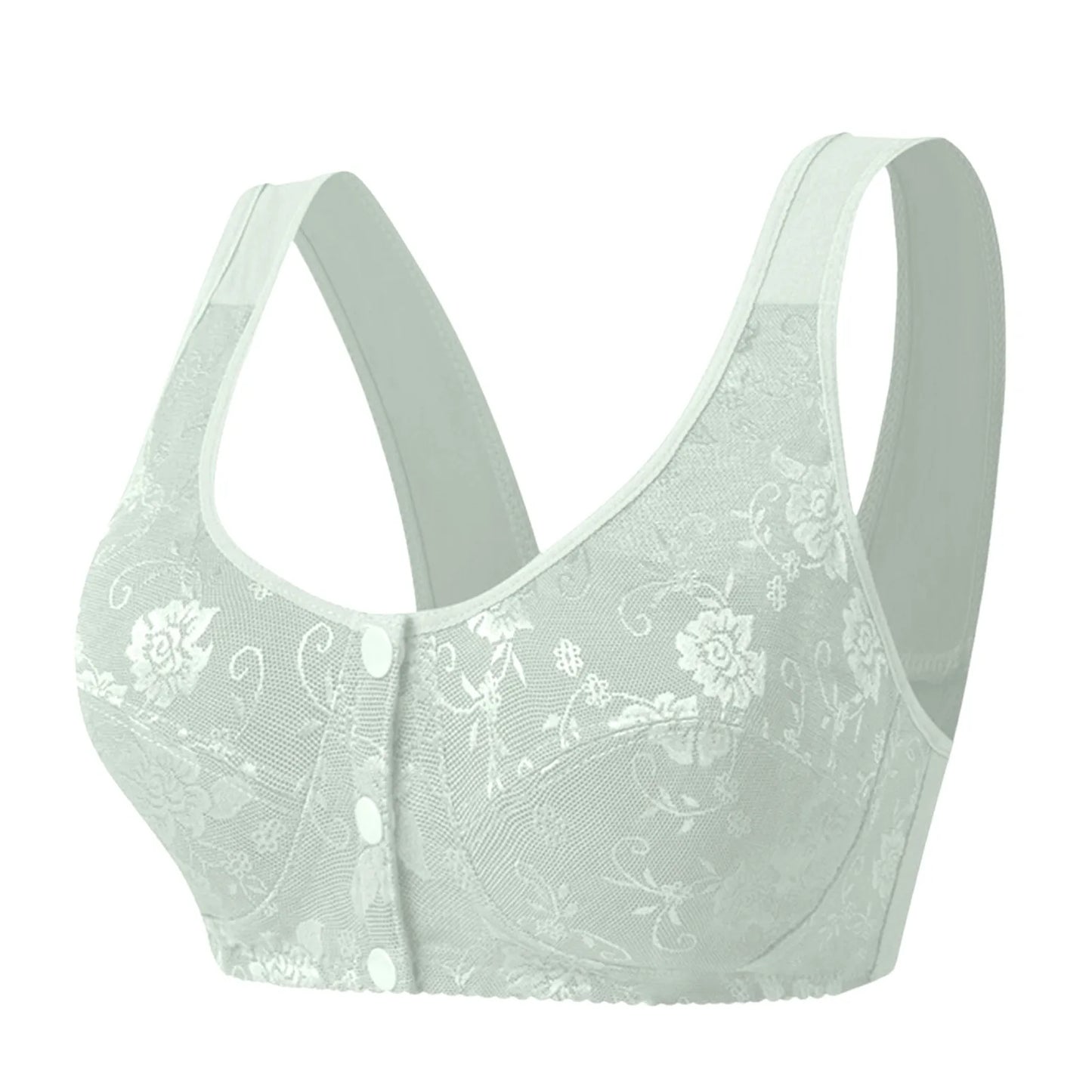 Women'S Front-Clasp Bra Lace Print Vest Design Comfortable Without Underwire Suitable Daily Wear All Season Everyday Home Scenes