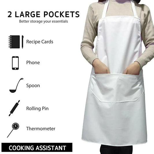 1PCS Kitchen Chef Apron For Cooking Baking Cleaning Cotton Blend With Waterproof Layer Lager Coverage Adjustable Neck Strap Tool