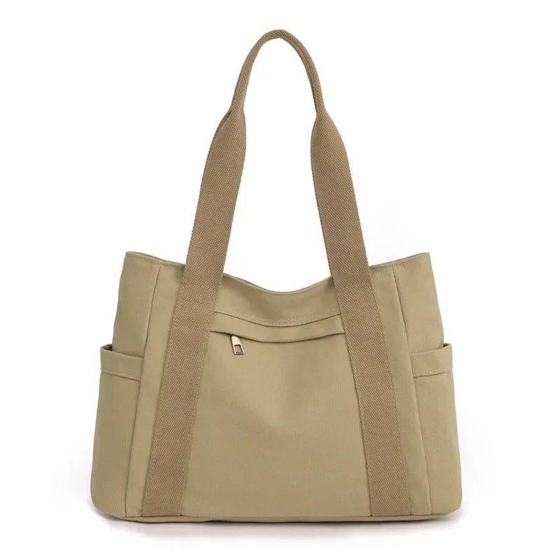 Women's handbag Fashionable Women's Canvas Top-Handle Bag for Daily Commuting and College Style Student Outfit Shoulder Bag