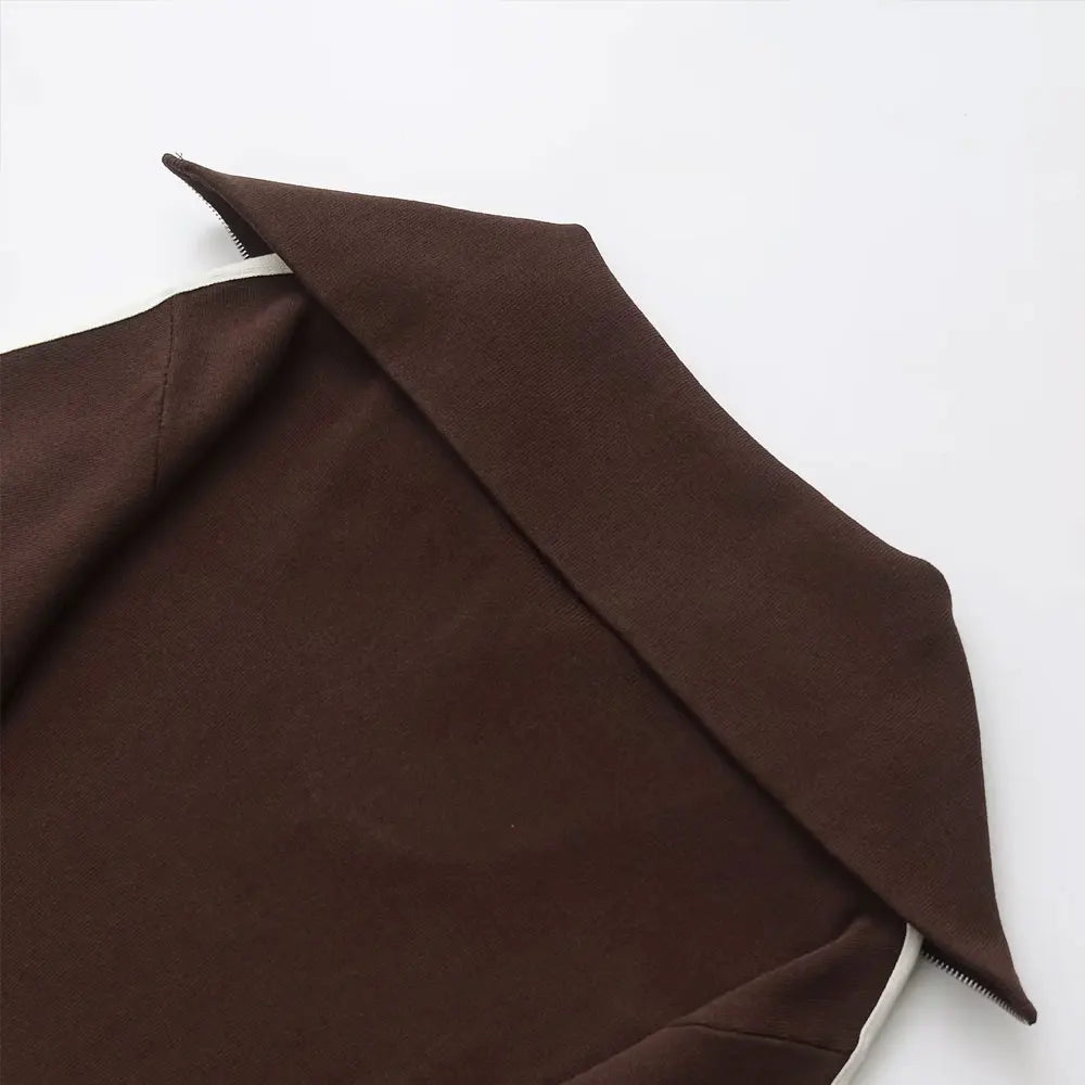 Women's Fashion Two-Piece Set with Side-Stripped Knit Sweater And High-Elastic Waist Straight Pants Female Casual Outfit