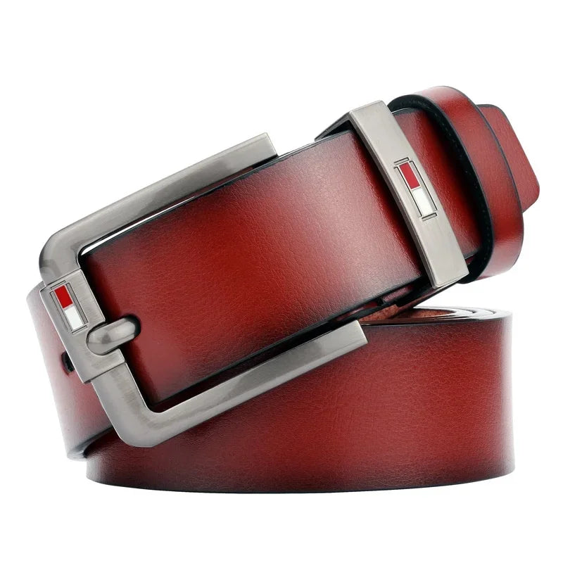 Belt for Men 2024 Famous Luxury Brand Design PU Leather Classical Alloy Pins Buckle Waist Belts Punk for Jeans Leisure Waistband