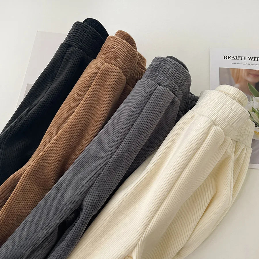 Wide-leg Trousers Women Autumn Winter 2025 New High Waist Draping Straight Tube Casual Versatility Floor Straight leg pants