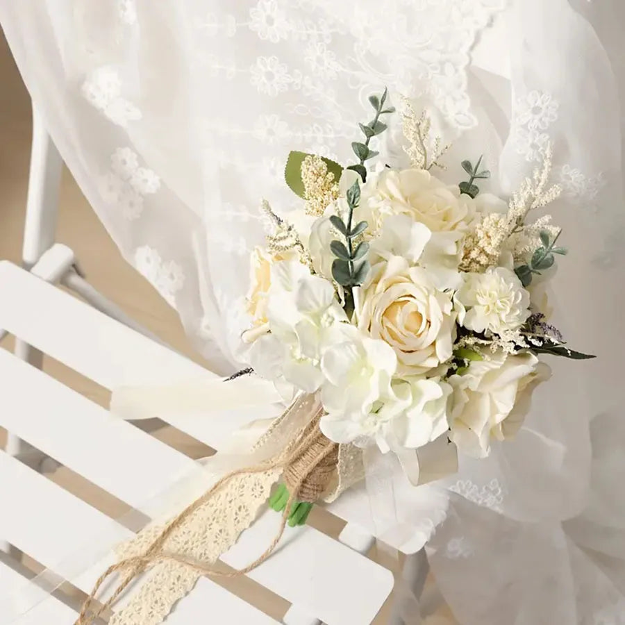 Elegant Artificial Rose Bouquet for Bride Bridesmaid Chic Realistic Everlasting Wedding Flowers Used As A Bridal Bridesmaid 