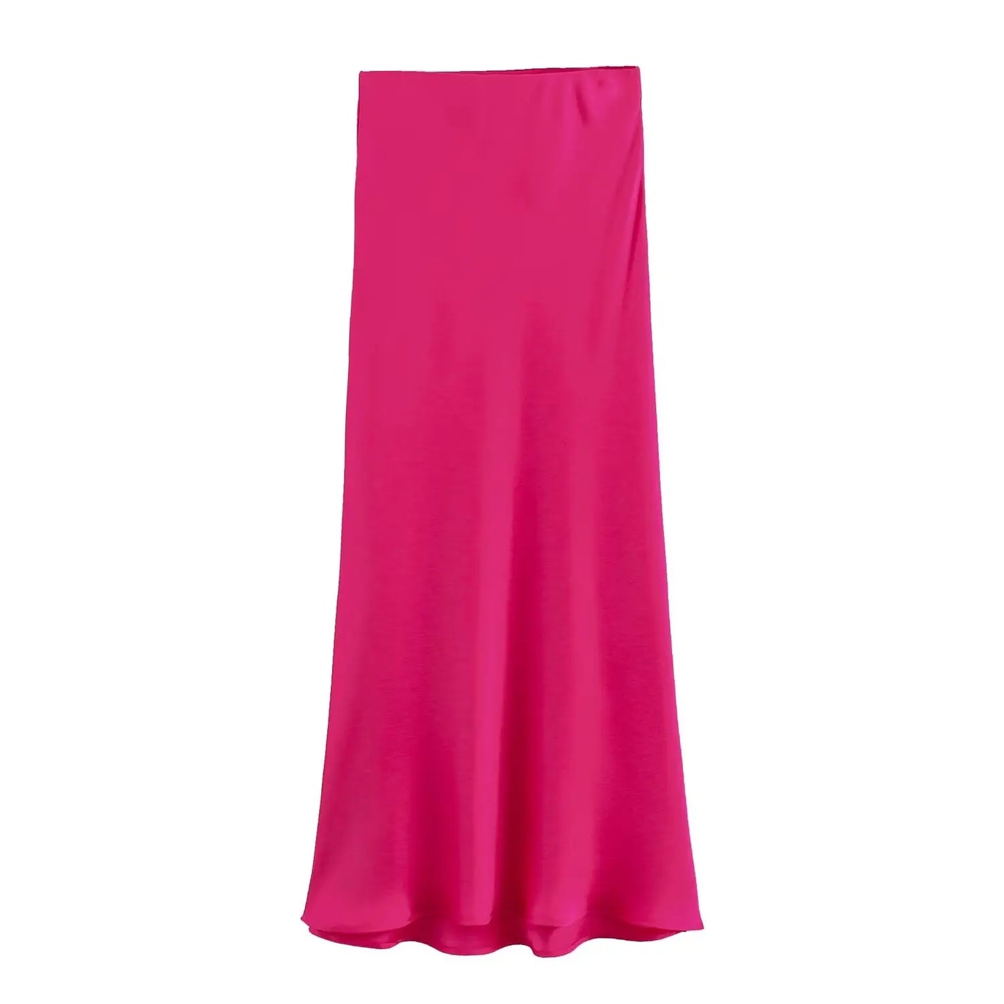 HH Skirts For Women 2024 Summer Solid Satin Sheath Long Skirt Female Show Curve Beach Outfits For Woman Mermaid Skirts