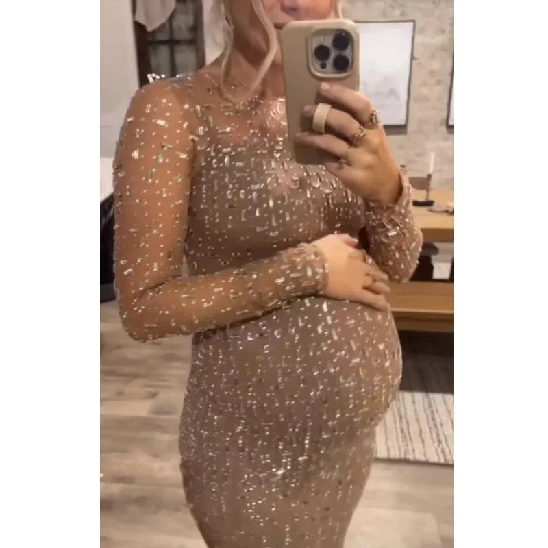 Sparkly Wedding Dresses maternity dresses photoshoot vestidos para embarazadas платье для беременных baby shower
