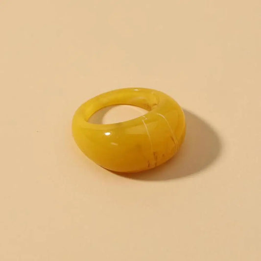 Smooth Geometric Round Rings For Women Men Y2K Colorful Transparent Resin Acrylic Finger Ring Ins Vintage Chunky Ring Jewelry
