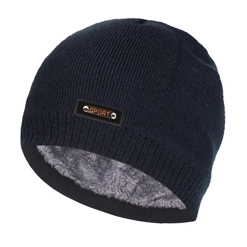 Knitted Hat Men Winter Hats For Women Beanie Hat Cap Fur Skullies Beanies шапка мужская Skull Gorro Bonnet Caps Man