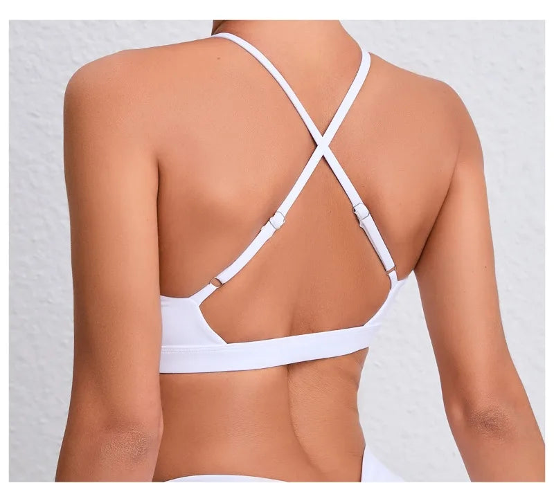 Women's Yoga Bra - Running Cross Back Breathable Naked Feel Sports Fitness Bra  for Yoga Running Gym Top