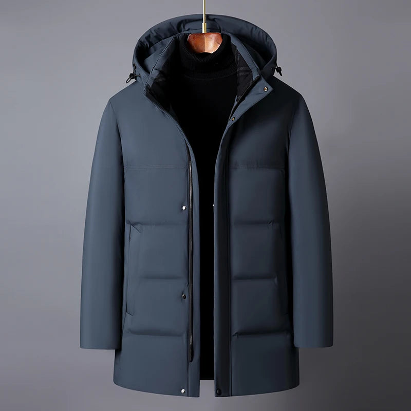 Winter Down Jackets for Men Brand Casual Middle Aged Men's Puffer Coats Winter Thick Warm Plus Size Feather Parkas