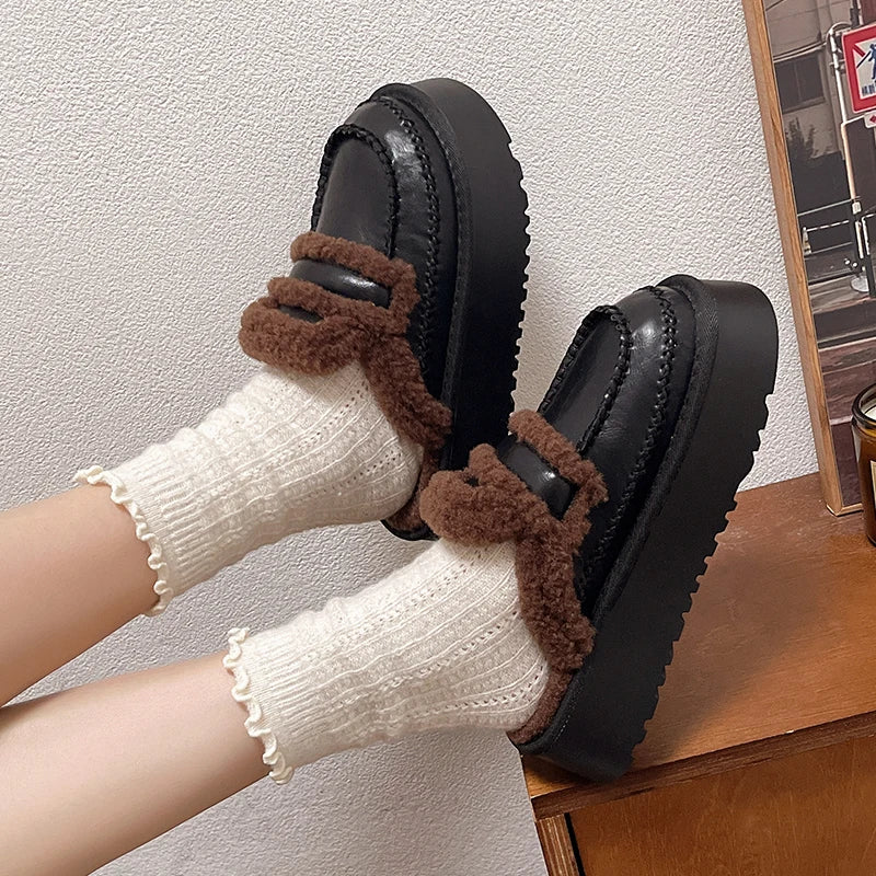 Shoes Loafers Ladies' Slippers Luxury Slides Winter Footwear Cover Toe Slipers Women Platform Designer 2024 House Slippers Platf